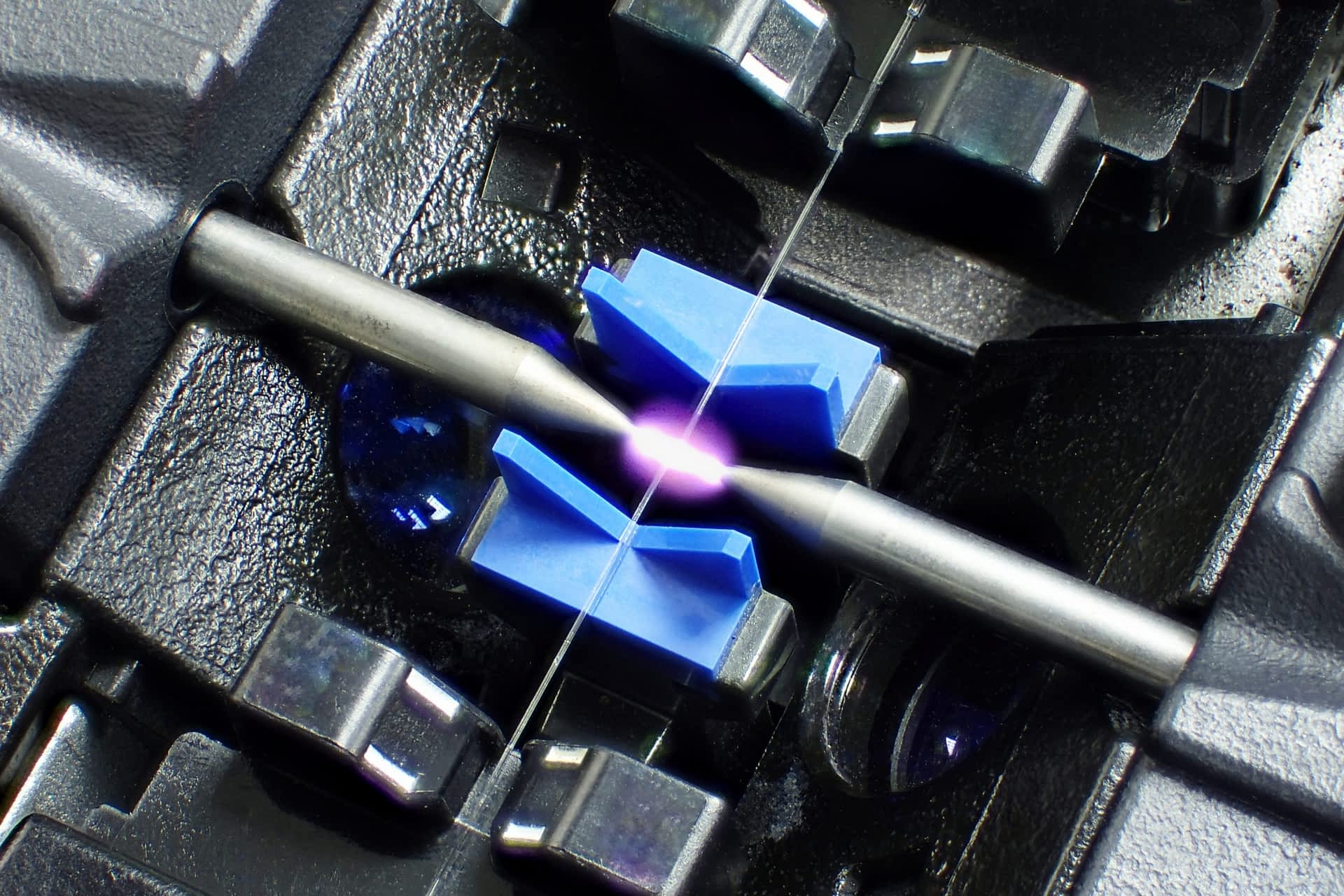 The photo of fusion splicer fiber optic.